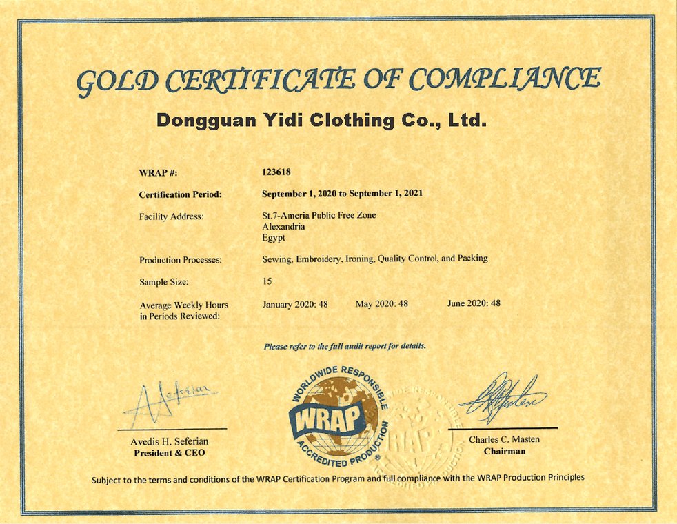 WRAP certificate