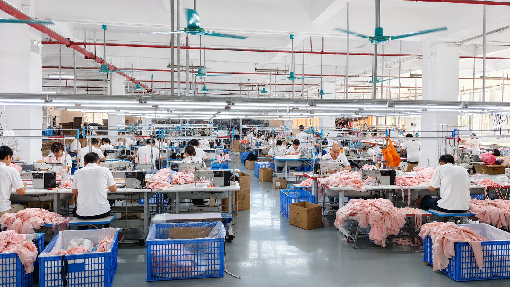 YIDI Apparel sewing workshop for custom activewear manufacturing