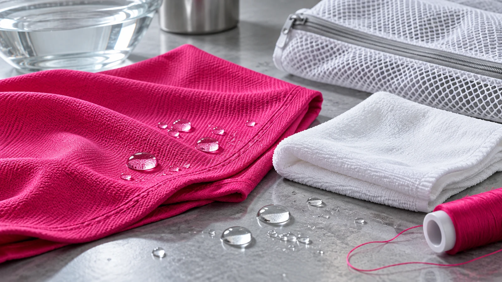 Illustrative activewear development concept for build a colorfastness and care test plan